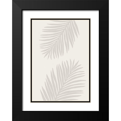 PALM LEAF 07 Black Modern Wood Framed Art Print with Double Matting by 1x Studio