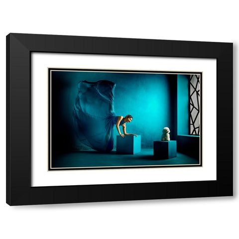 Dear Friend Black Modern Wood Framed Art Print with Double Matting by Muliani Hartojo, Angela