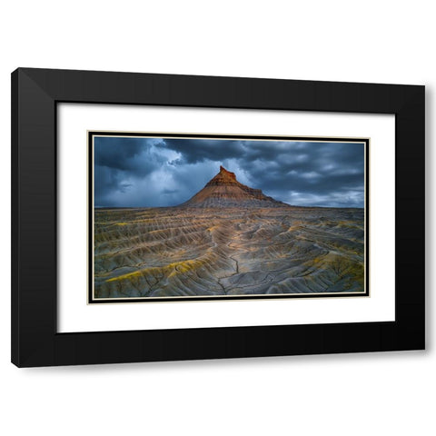 Factory Butte Before A Thunderstorm Black Modern Wood Framed Art Print with Double Matting by Zheng, Michael