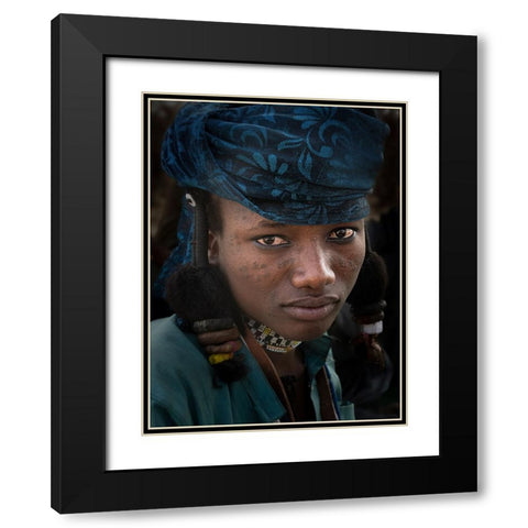Fulani Boy At Niergui Refugee Camp-Tchad Black Modern Wood Framed Art Print with Double Matting by Molina, Elena