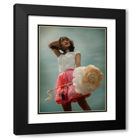 Flower In The Dune Black Modern Wood Framed Art Print with Double Matting by Ugachi, Takako