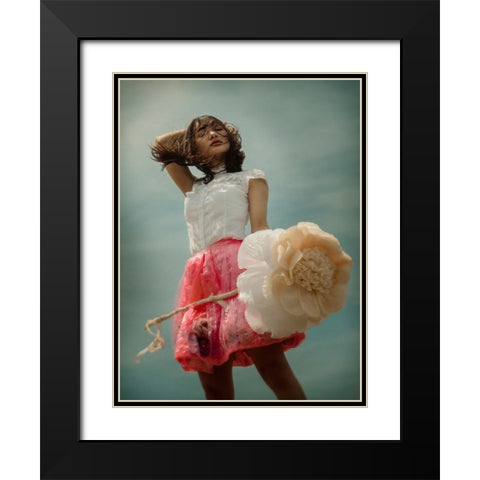 Flower In The Dune Black Modern Wood Framed Art Print with Double Matting by Ugachi, Takako