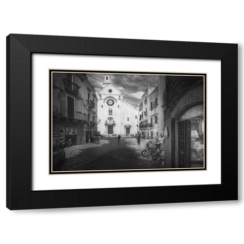 Tales In A Square Black Modern Wood Framed Art Print with Double Matting by Pastor Benjumeda, Eugenio