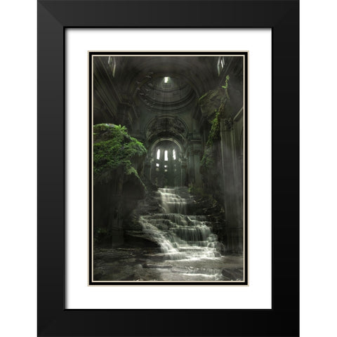 Greenchurch Black Modern Wood Framed Art Print with Double Matting by Egger, Marcel