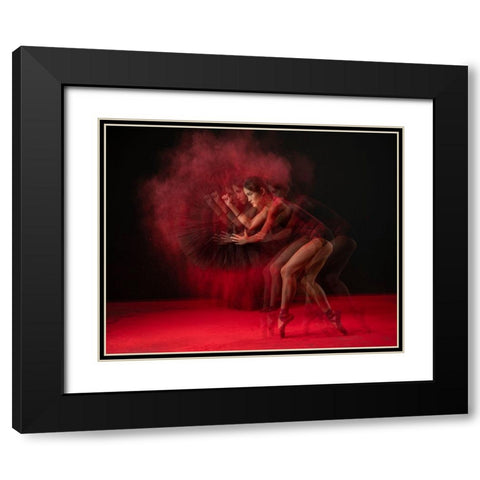 The Red Run Black Modern Wood Framed Art Print with Double Matting by Setiadi, Ajar