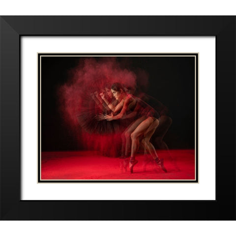 The Red Run Black Modern Wood Framed Art Print with Double Matting by Setiadi, Ajar