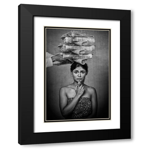 Pressure Of Media Black Modern Wood Framed Art Print with Double Matting by Bhattacharyya, Partha