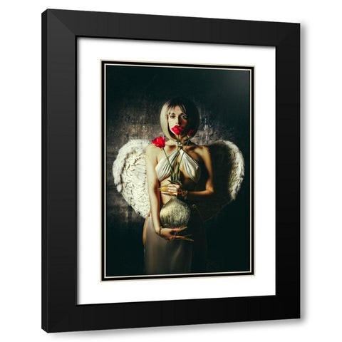 Lips of a Tulip Black Modern Wood Framed Art Print with Double Matting by Bolgov (Axe), Ruslan