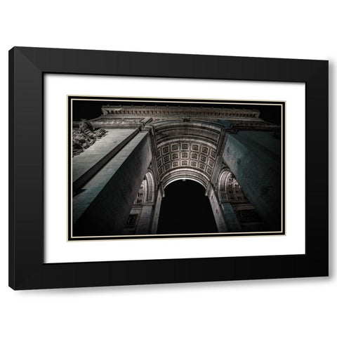 Arc De Triomphe Black Modern Wood Framed Art Print with Double Matting by Amir