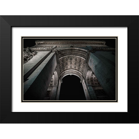 Arc De Triomphe Black Modern Wood Framed Art Print with Double Matting by Amir