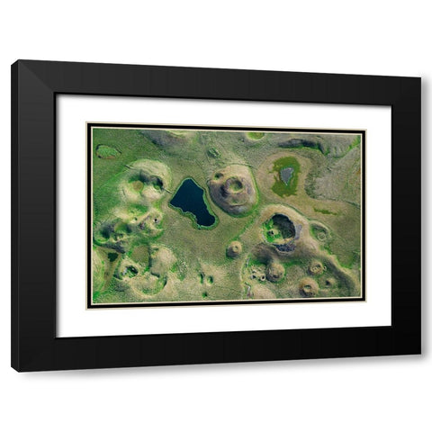 MaAndFrac12;Vatn Black Modern Wood Framed Art Print with Double Matting by Kravanja, Jure