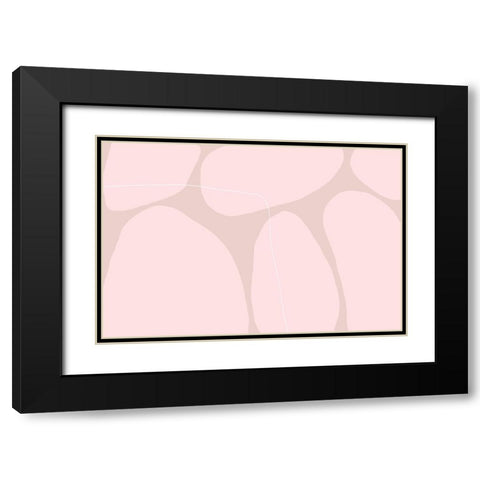 Rose Stones Black Modern Wood Framed Art Print with Double Matting by Uplusmestudio