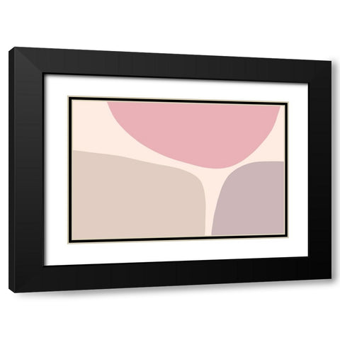 Soft Trio Black Modern Wood Framed Art Print with Double Matting by Uplusmestudio