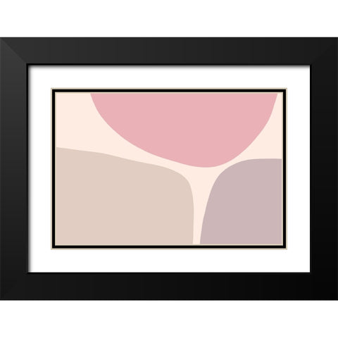 Soft Trio Black Modern Wood Framed Art Print with Double Matting by Uplusmestudio