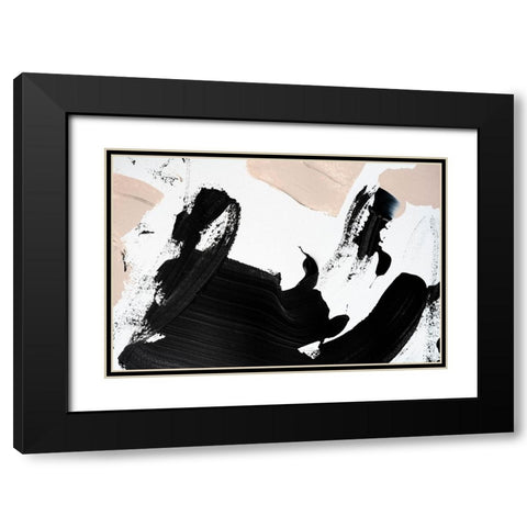Black And Nude No 3 Black Modern Wood Framed Art Print with Double Matting by Uplusmestudio