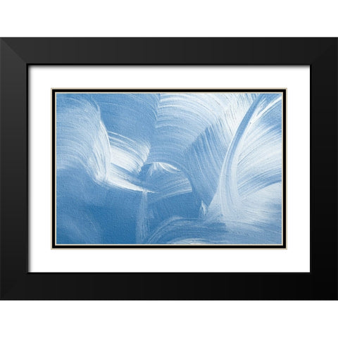 Acrylic Waves No 1 Black Modern Wood Framed Art Print with Double Matting by Uplusmestudio