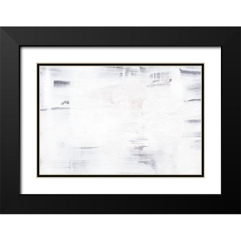 Acrylic Texture Black Modern Wood Framed Art Print with Double Matting by Uplusmestudio