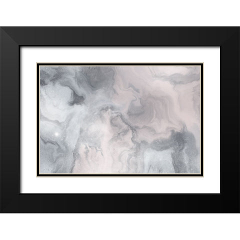 Beautiful Flow Black Modern Wood Framed Art Print with Double Matting by Uplusmestudio