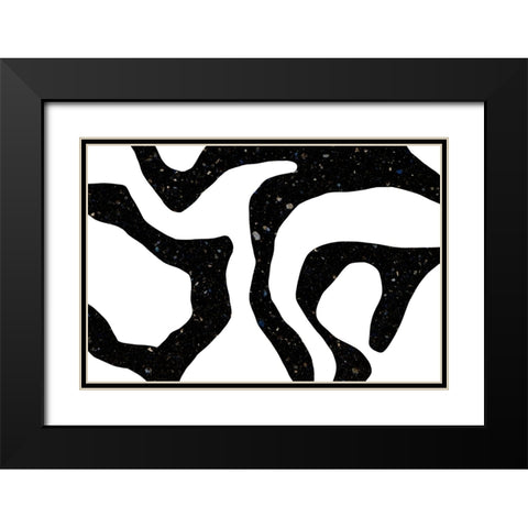 Black Gems Black Modern Wood Framed Art Print with Double Matting by Uplusmestudio