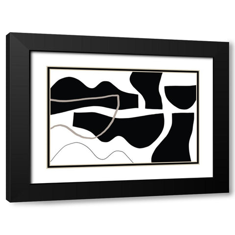 Contour Black Modern Wood Framed Art Print with Double Matting by Uplusmestudio