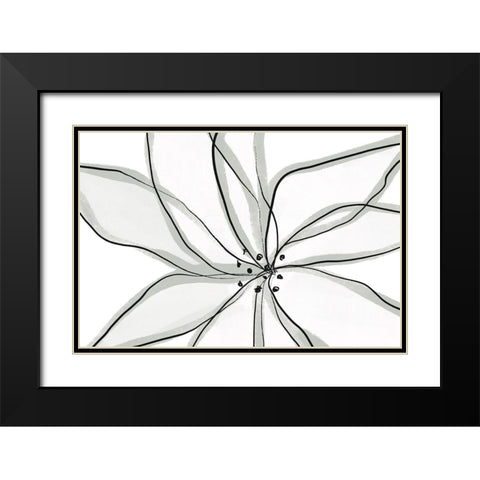 Fragile Flower Black Modern Wood Framed Art Print with Double Matting by Uplusmestudio