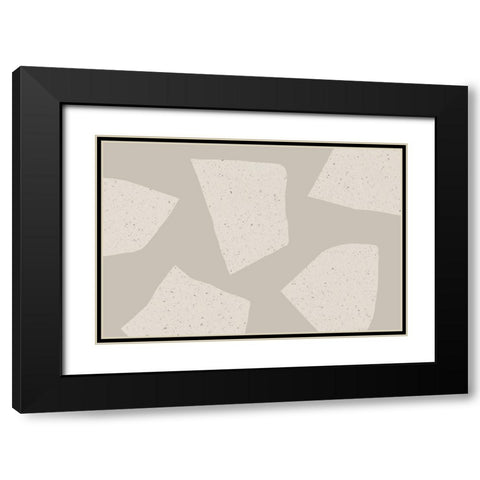 Big Terrazzo Black Modern Wood Framed Art Print with Double Matting by Uplusmestudio