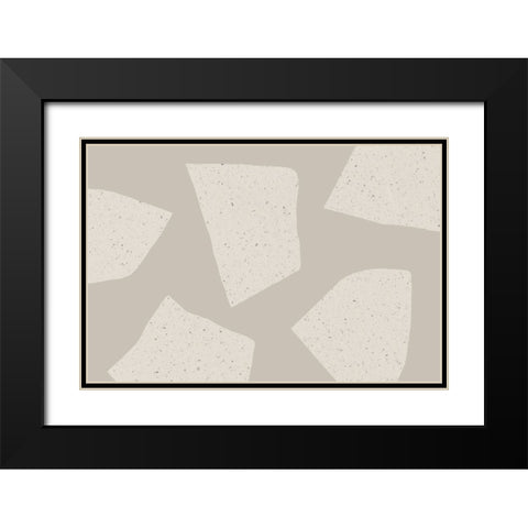 Big Terrazzo Black Modern Wood Framed Art Print with Double Matting by Uplusmestudio
