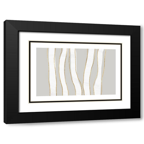 Lines Black Modern Wood Framed Art Print with Double Matting by Uplusmestudio