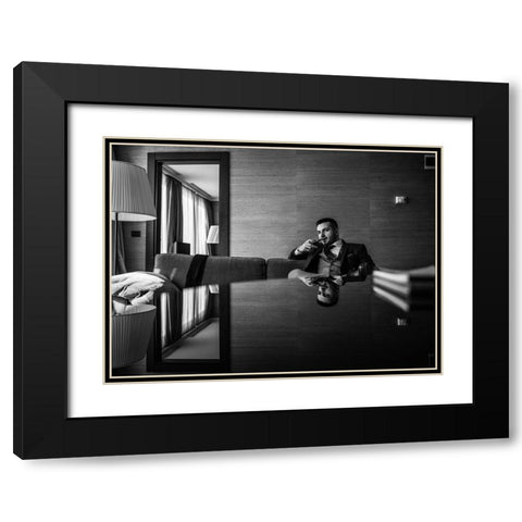 Alaattin Black Modern Wood Framed Art Print with Double Matting by Camlilar, Erkan
