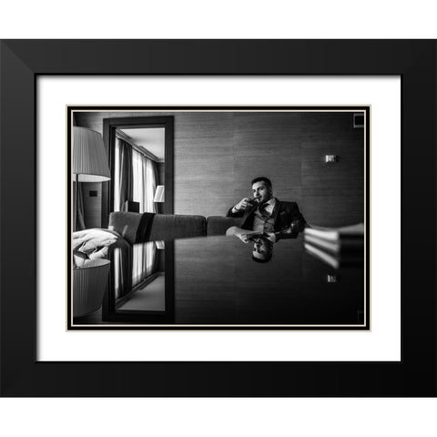 Alaattin Black Modern Wood Framed Art Print with Double Matting by Camlilar, Erkan