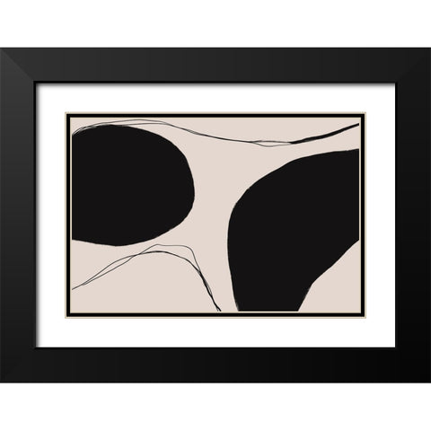 Keep Your Balance Black Modern Wood Framed Art Print with Double Matting by Uplusmestudio