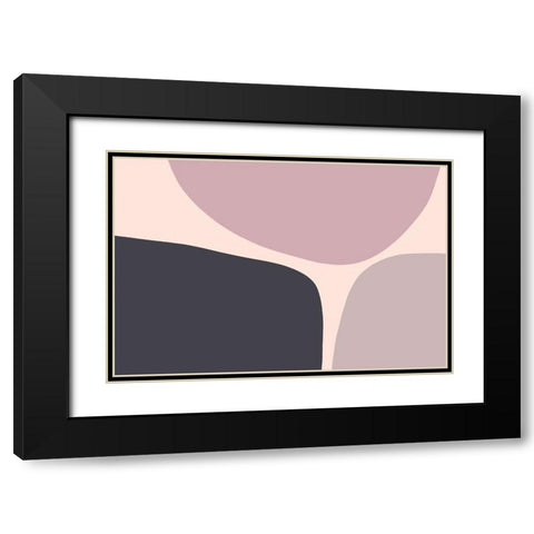 Mauve Trio Black Modern Wood Framed Art Print with Double Matting by Uplusmestudio