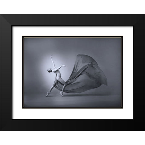 Dance With Gracefully Black Modern Wood Framed Art Print with Double Matting by Adriana, Agus