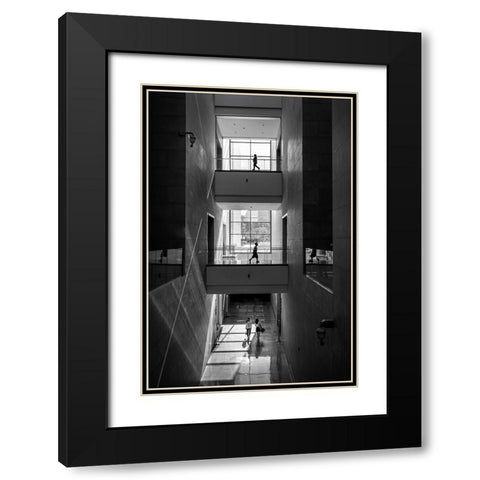 Space Black Modern Wood Framed Art Print with Double Matting by Yu Wu, Irene