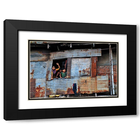 Curious Black Modern Wood Framed Art Print with Double Matting by Mahabub Hossain, Md