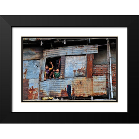 Curious Black Modern Wood Framed Art Print with Double Matting by Mahabub Hossain, Md