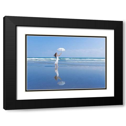 Reflection Black Modern Wood Framed Art Print with Double Matting by Sakamoto, Tsutomu