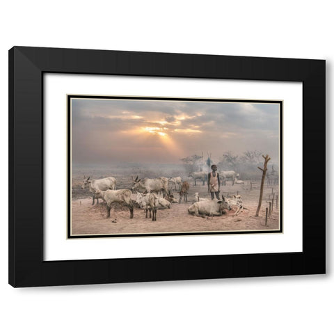 Enlightened Black Modern Wood Framed Art Print with Double Matting by Cole, Trevor