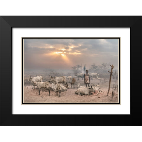Enlightened Black Modern Wood Framed Art Print with Double Matting by Cole, Trevor