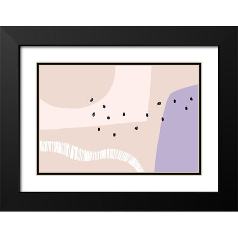 Playful Pattern No 1 Black Modern Wood Framed Art Print with Double Matting by Uplusmestudio