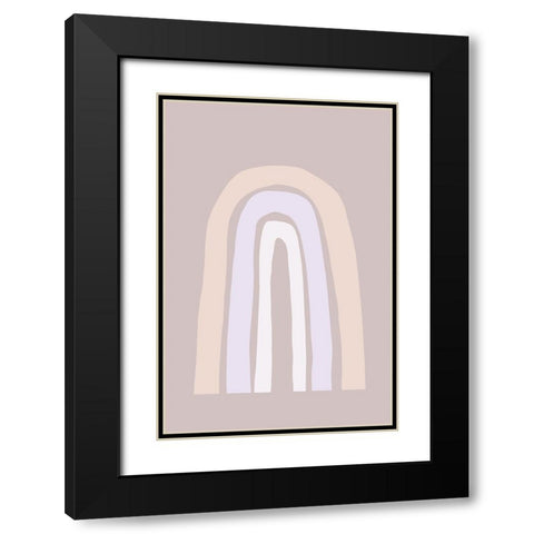 Minimal Rainbow No 1 Black Modern Wood Framed Art Print with Double Matting by Uplusmestudio