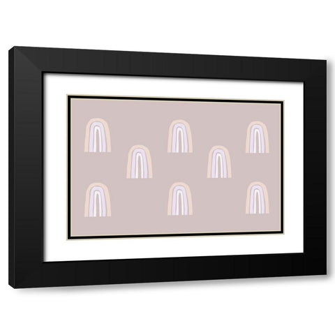 Minimal Rainbows Black Modern Wood Framed Art Print with Double Matting by Uplusmestudio