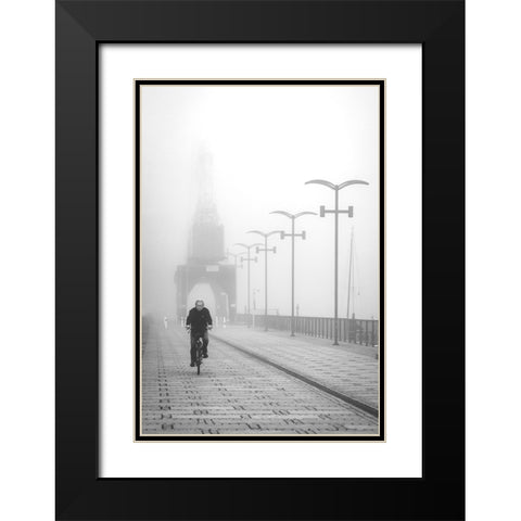 Morning On The Boulevard. Black Modern Wood Framed Art Print with Double Matting by Niemiec, Anna