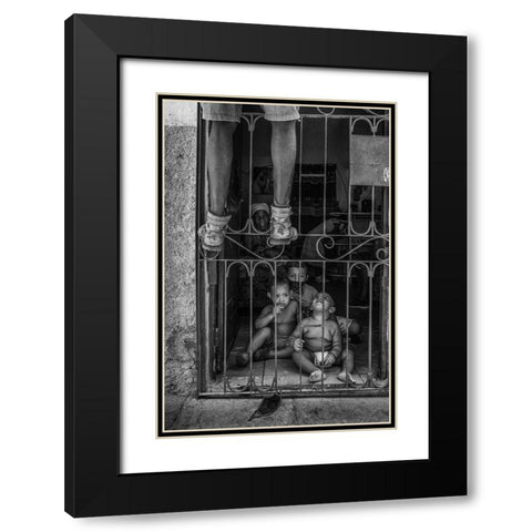 Chores Black Modern Wood Framed Art Print with Double Matting by Khataw, Ali