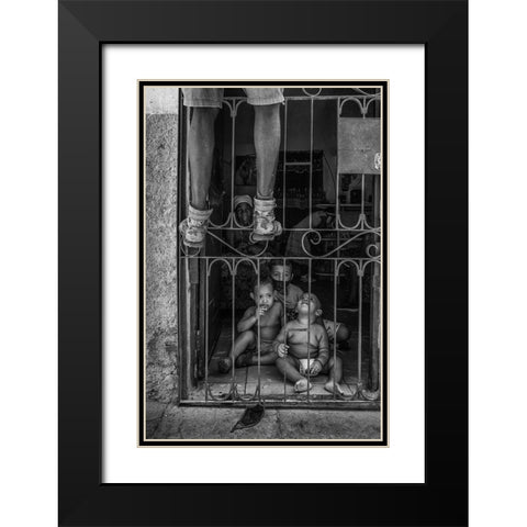 Chores Black Modern Wood Framed Art Print with Double Matting by Khataw, Ali