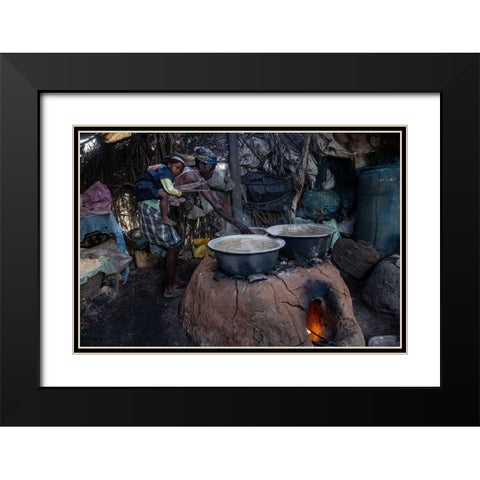 My Kitchen Ame Black Modern Wood Framed Art Print with Double Matting by Waldman, Ella