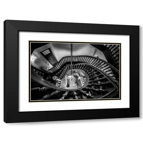 Once Up Black Modern Wood Framed Art Print with Double Matting by D. Pop, Ovi