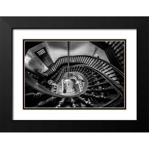 Once Up Black Modern Wood Framed Art Print with Double Matting by D. Pop, Ovi