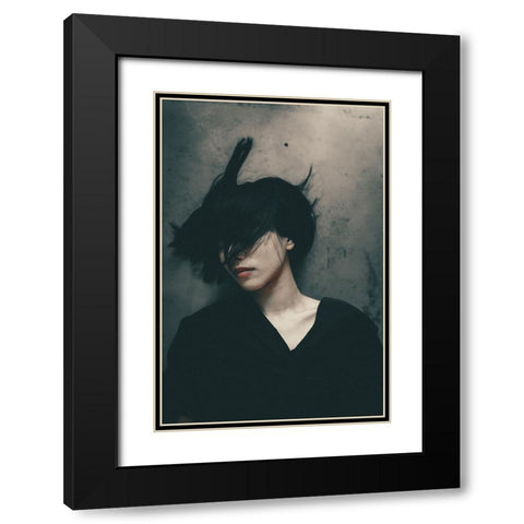 Disturbance Of Mind Black Modern Wood Framed Art Print with Double Matting by Sangan, Kurosaki