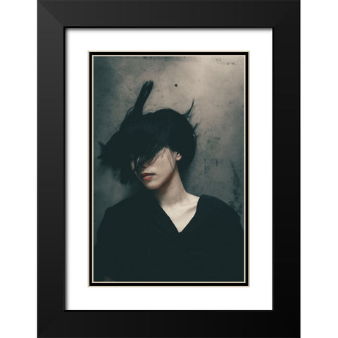 Disturbance Of Mind Black Modern Wood Framed Art Print with Double Matting by Sangan, Kurosaki